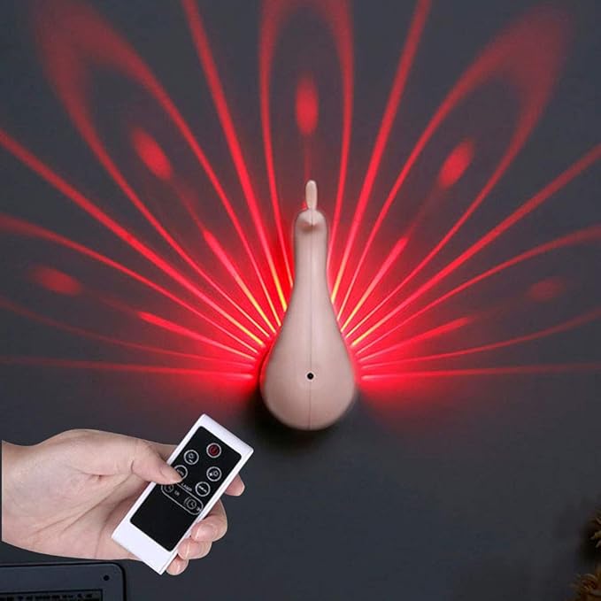 Peacock Colorful Projection Wall Lamp